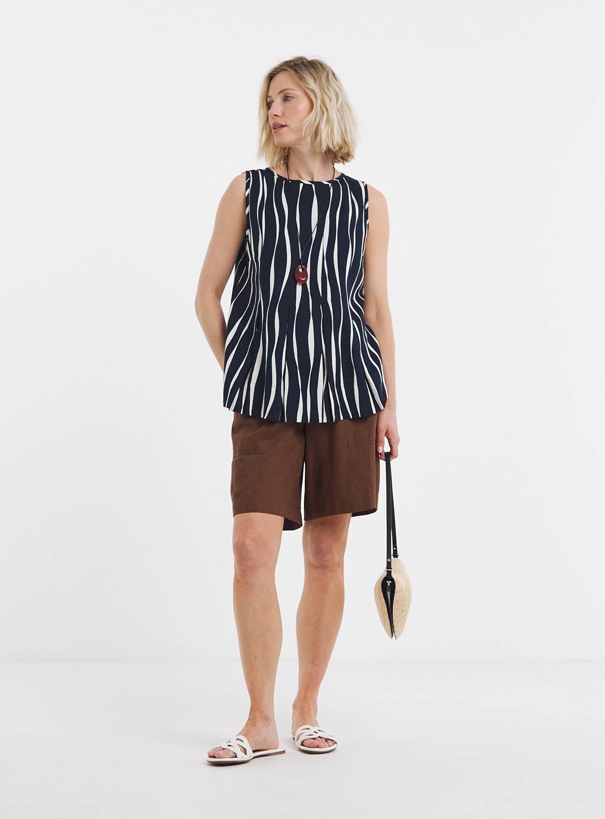 JD WILLIAMS Linen Mix Pleated Shell Top 16 - Image 3